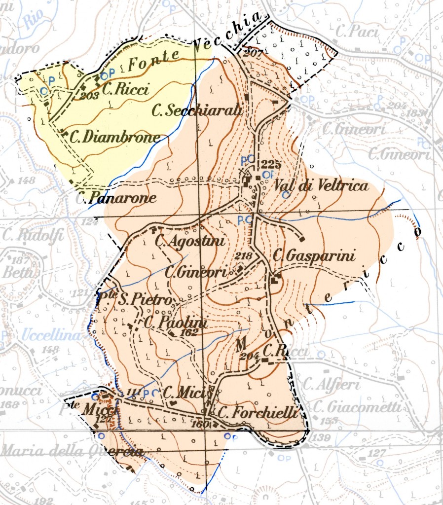 Mappa della zona 3 (Valdiveltrica)