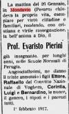 Necrologio di Evaristo Pierini - da "L'Unione liberale - corriere quotidiano umbro sabino" del 3/02/1917
